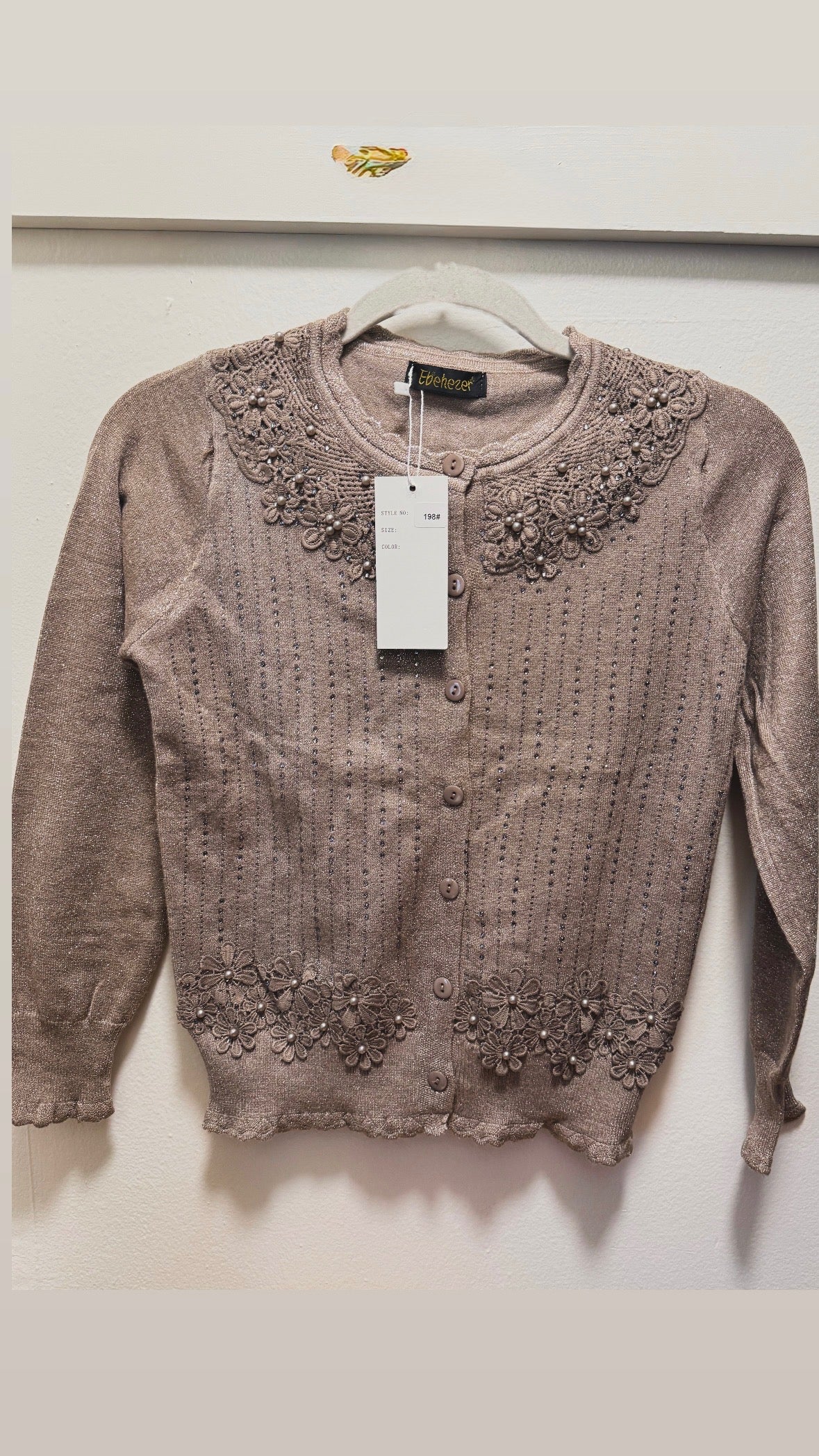 Cardigan Femenino bordado con Brillo