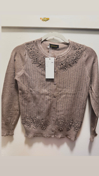 Cardigan Femenino bordado con Brillo