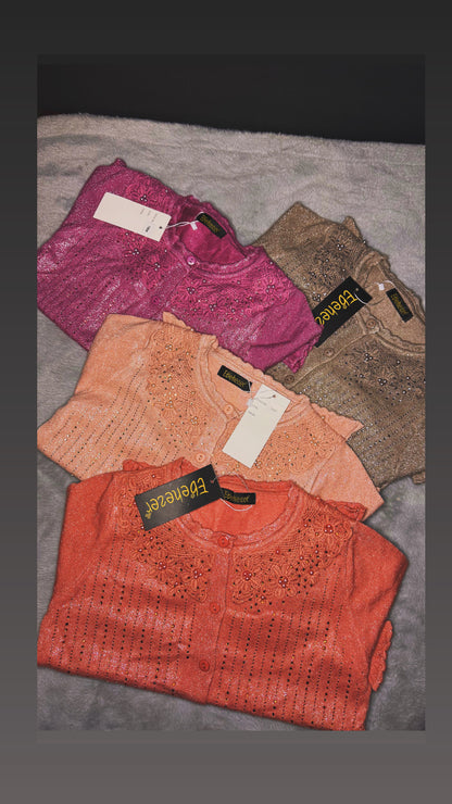 Cardigan Femenino bordado con Brillo
